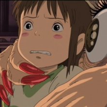Chihiro e la perfida strega Yubaba  in una scena de La città incantata - Spirited Away