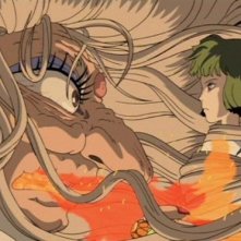 La strega Yubaba e Aku in una scena de La città incantata del 2001