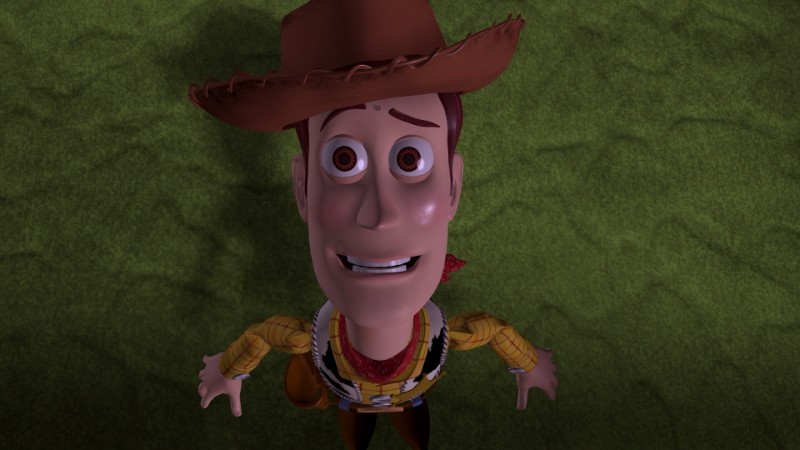 Woody preoccupato in una scena del film d'animazione Toy Story (1995)