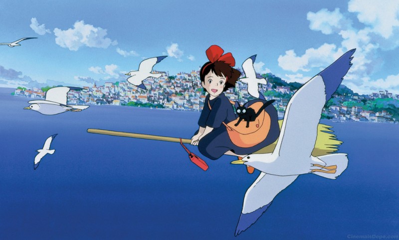 Kiki in una bella scena del film d'animazione Kiki consegne a domicilio