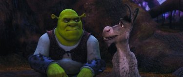 Shrek e l'amico Ciuchino nel film Shrek e vissero felici e contenti