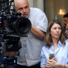 La regista Sofia Coppola sul set del suo Somewhere