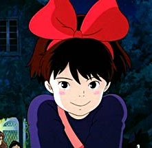 La piccola protagonista del film d'animazione Kiki consegne a domicilio