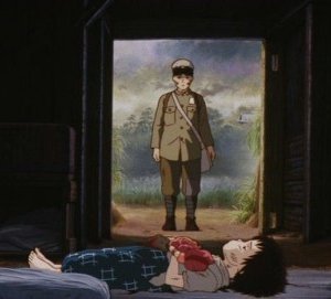 Seita e Setsuko in una triste scena del film d'animazione La tomba per le lucciole