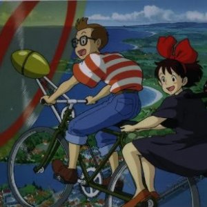 Tombo e Kiki in una sequenza del cartoon Kiki consegne a domicilio