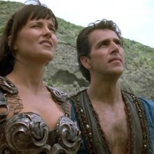Lucy Lawless e John D'Aquino in Xena e il ritorno di Ulisse