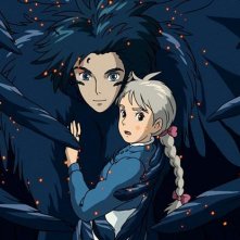 Il potente Howl e Sophie in una scena del film d'animazione Il castello errante di Howl
