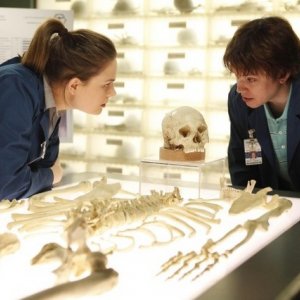 La guest star Eric Millegan ed Emily Deschanel nell'episodio The Parts in the Sum of the Whole di Bones