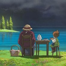 Sophie e il piccolo Markl (di spalle) in una scena del film d'animazione Il castello errante di Howl