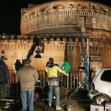 Un momento delle riprese de I Cesaroni 4