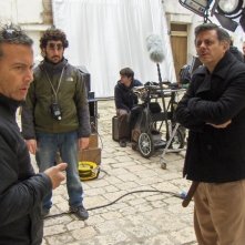 Paolo Sassanelli, Federico Annicchiarico e Dino Abbrescia sul set di UERRA