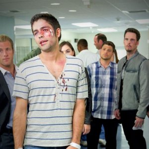 Adrian Grenier, Scott Caan, Sasha Grey, Kevin Dillon, Kevin Connolly e Jerry Ferrara nell'episodio Lose Yourself di Entourage