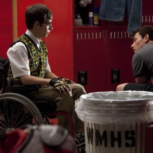 Kevin McHale e Cory Monteith nell'episodio Britney/Brittany di Glee