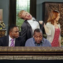 Ben Vereen, Neil Patrick Harris, Alyson Hannigan e Wayne Brady nell'episodio Cleaning House di How I Met Your Mother