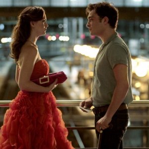 L'incontro fra Blair (Leighton Meester) e Chuck (Ed Westwick) nell'episodio Double Identity di Gossip Girl