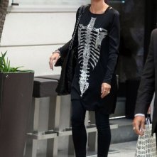 Heidi Klum arriva all'aeroporto di Milano