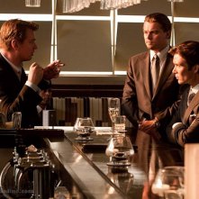 Leonardo DiCaprio e Cillian Murphy sul set di Inception con Christopher Nolan