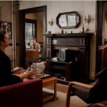 Jesse Eisenberg con Andrew Garfield in una scena di The Social Network