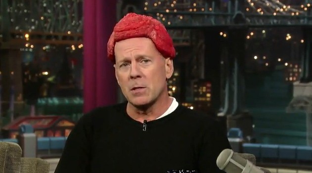 Bruce Willis Con Un Parrucchino Di Carne Cruda Durante Una Puntata Dello Show Di David Letterman 177554