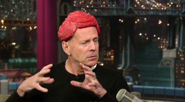 Bruce Willis Con Un Parrucchino Di Carne Durante Una Puntata Dello Show Di Letterman 177552