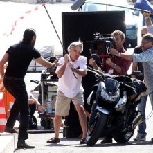 Robert De Niro gira una scena di lotta con Daniele Pecci sul set di Manuale d'Amore