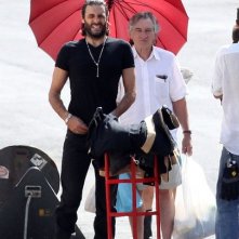 Una simpatica immagine di Daniele Pecci e Robert De Niro sul set di Manuale d'Amore 3