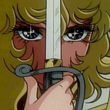 La protagonista in una sequenza dell'anime Lady Oscar