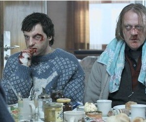 Una scena del film Snowman's Land con Jürgen Rißmann e Thomas Wodianka