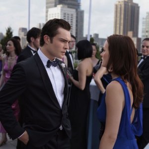 Chuck (Ed Westwick) e Blair (Leighton Meester) nell'episodio Touch of Eva di Gossip Girl