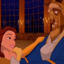 La Bestia e Belle in una celebre scena del film d'animazione La bella e la bestia