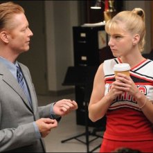 Eric Stoltz ed Heather Morris sul set dell'episodio Duets di Glee