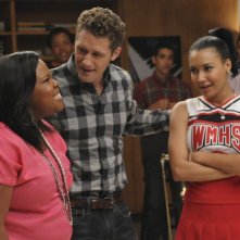 Matthew Morrison, Naya Rivera e Amber Riley nell'episodio Duets di Glee