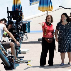 Manuela Di Giacinto con la regista Laura Bispuri sul set corto Salve Regina
