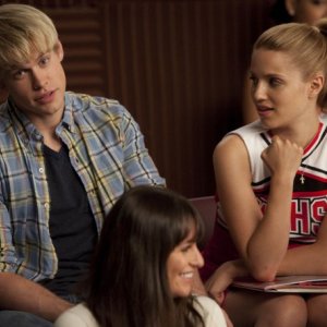 Chord Overstreet e Dianna Agron nell'episodio Never Been Kissed di Glee