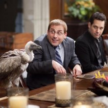 Una bizzarra immagine di Steve Carell e Paul Rudd dal film Dinner for Schmucks