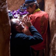 James Franco con Danny Boyle sul set di 127 Hours
