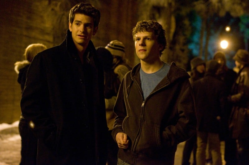 Jesse Eisenberg ed Andrew Garfield nel film The Social Network