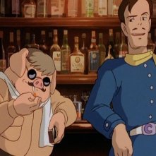 Marco Pagot e il suo rivale Curtis nel film Porco Rosso