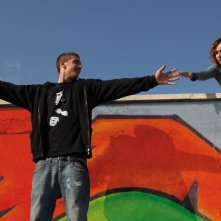 Fulvio Forti con Valeria Golino nel film La scuola è finita