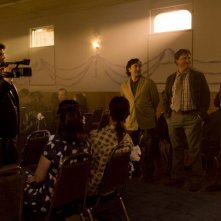 David Blue con telecamera, Peter Kelamis, Patrick Gilmore e Jeffrey Bowyer-Chapman in Cloverdale di Stargate Universe