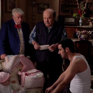 Lino Banfi, Lino Toffolo e Angelo Campolo nella fiction Tutti i padri di Maria