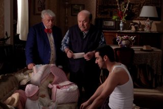 Lino Banfi, Lino Toffolo e Angelo Campolo nella fiction Tutti i padri di Maria