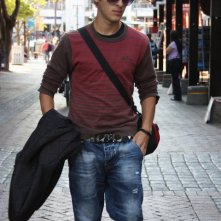 Alessandro Cacelli in una pausa sul set di Natale in Sudafrica a Cape Town, Sudafrica