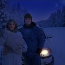 Nina Zanjani e Igor Necemer nel film Tornando a casa per Natale