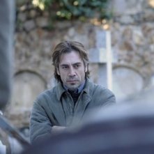 Un'intensa immagine di Javier Bardem dal film Biutiful