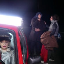 Gelormini e Milena Vukotic sul set di Caro Benzina.