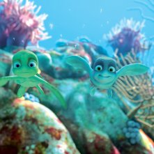 Sammy insieme alla piccola Shelly nel film d'animazione Le avventure di Sammy - Il passaggio segreto