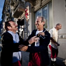 Aldo, Govanni e Giacomo si divertono sul set de La banda dei Babbi Natale