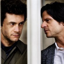 Vinicio Marchioni e Andrea Sartoretti in una scena del nono episodio di Romanzo Criminale 2