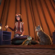 Sammy con Fluffy e la sua padroncina nel film Le avventure di Sammy - Il passaggio segreto